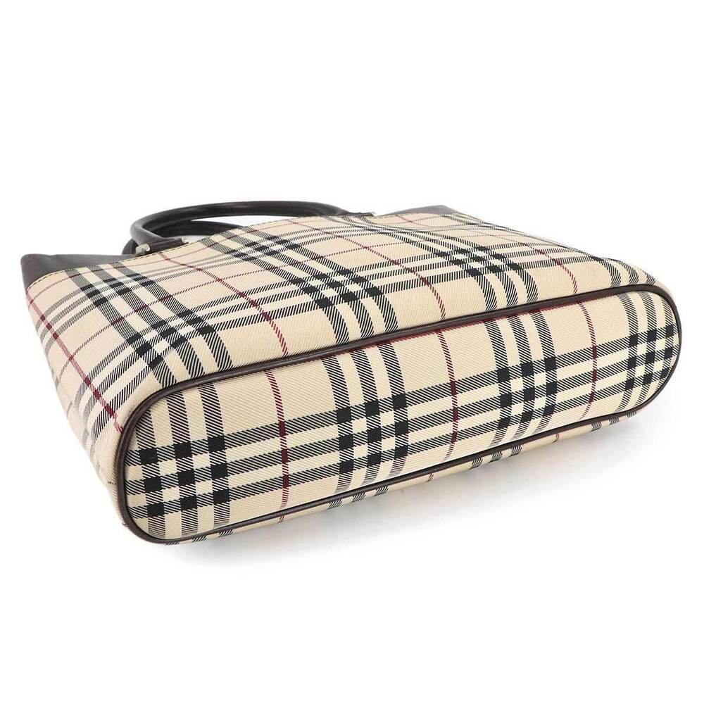 Burberry Nova Check Handbag Canvas Leather Beige Brown - Picture 4 of 8